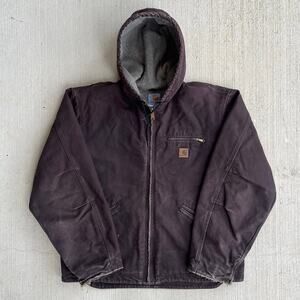 Carhartt J141 DKB brown hooded work wear jacket
